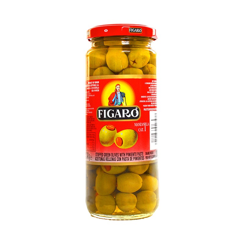Figaro Green Stuffed Olives – 340g