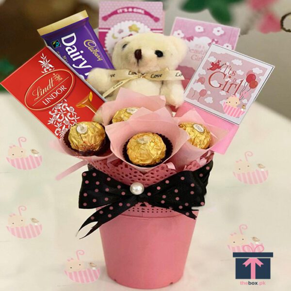 Pink Baby Chocolate Bucket